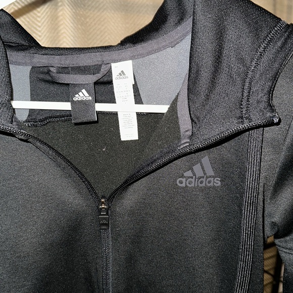 ADIDAS Womens full zip black with gray accent - Picture 2 of 5